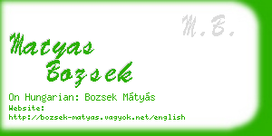 matyas bozsek business card
